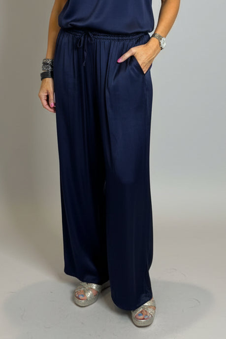 Satin Wide Leg Trousers-8