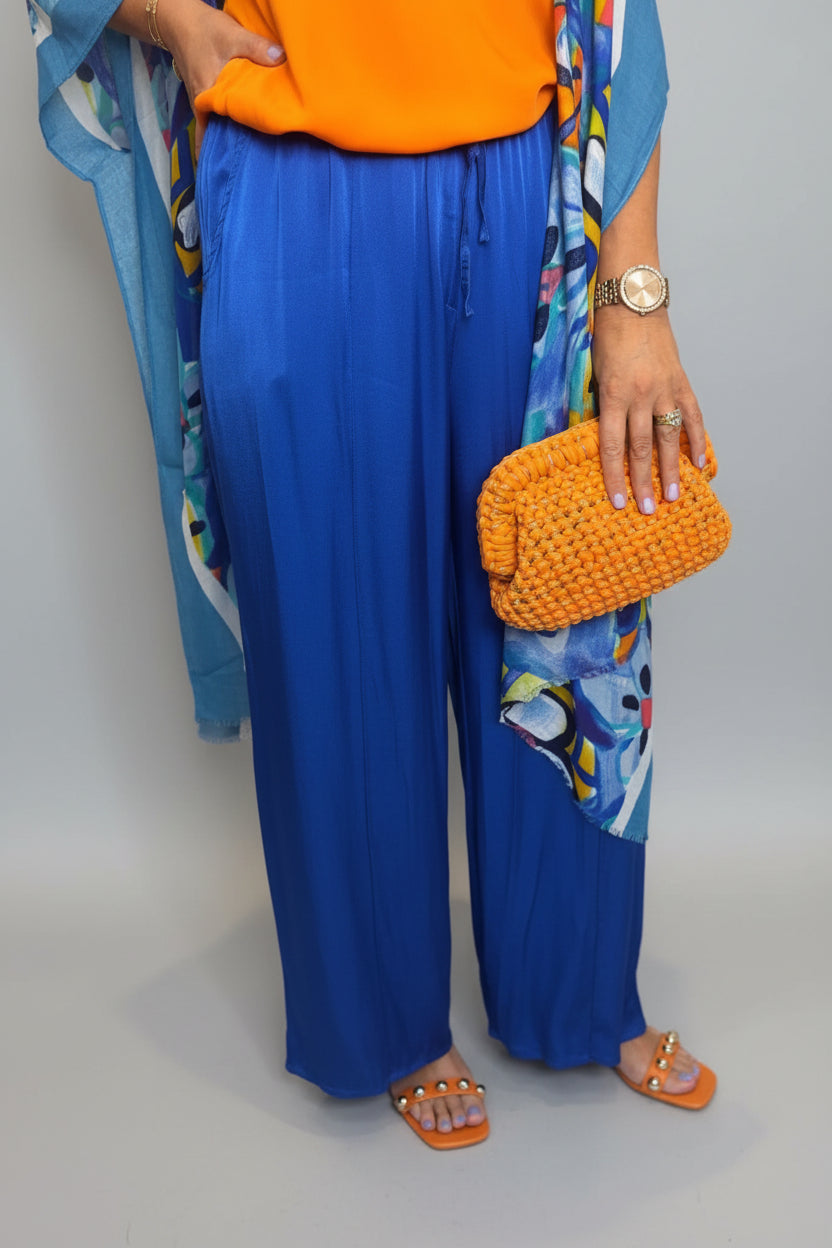 Satin Wide Leg Trousers-17