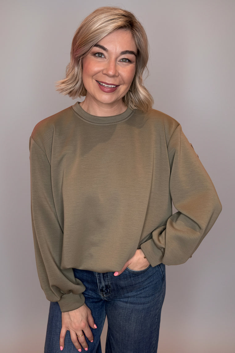 Soft Touch Puff Hem Long Sleeve Top-3