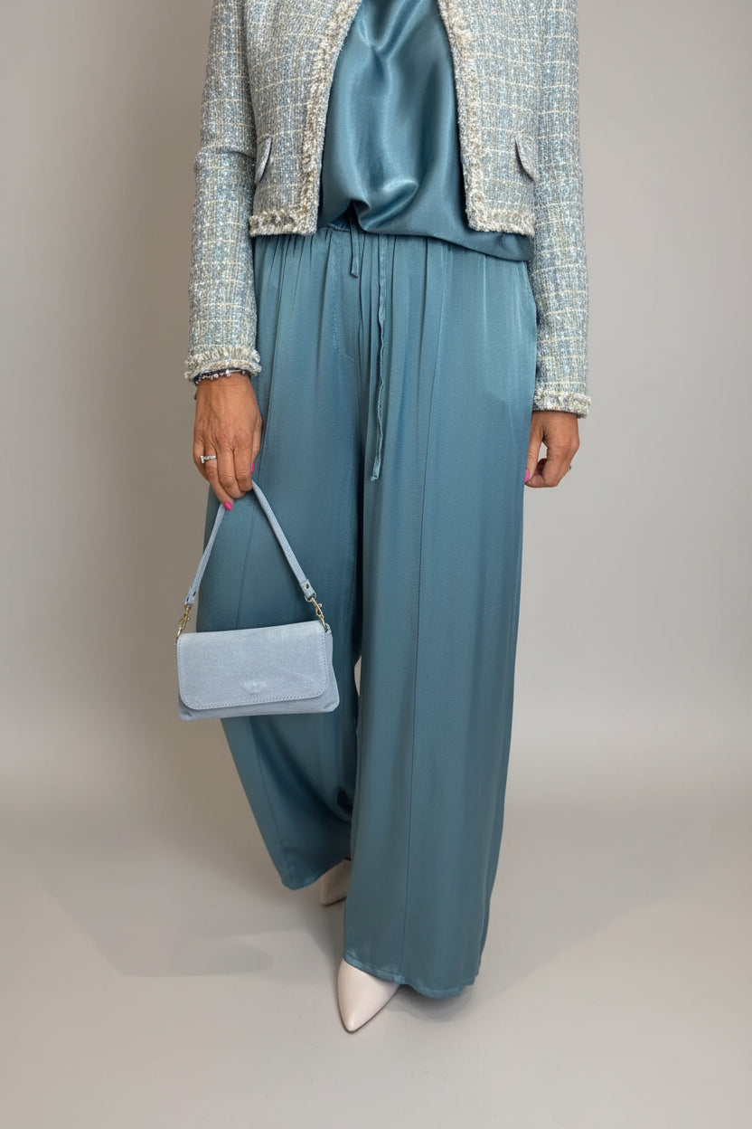 Satin Wide Leg Trousers-20