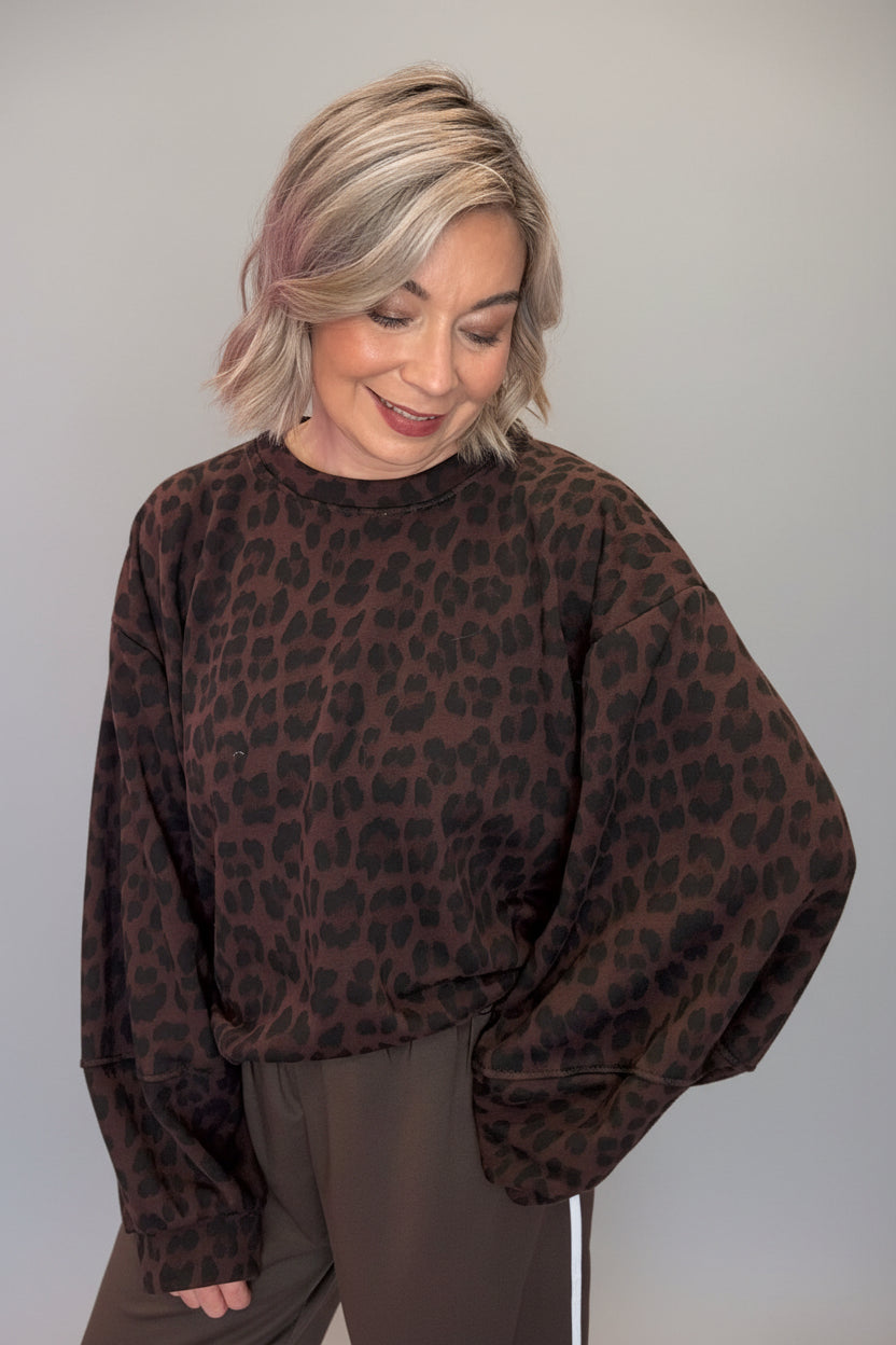 Leopard Balloon Sleeve Sweater-5
