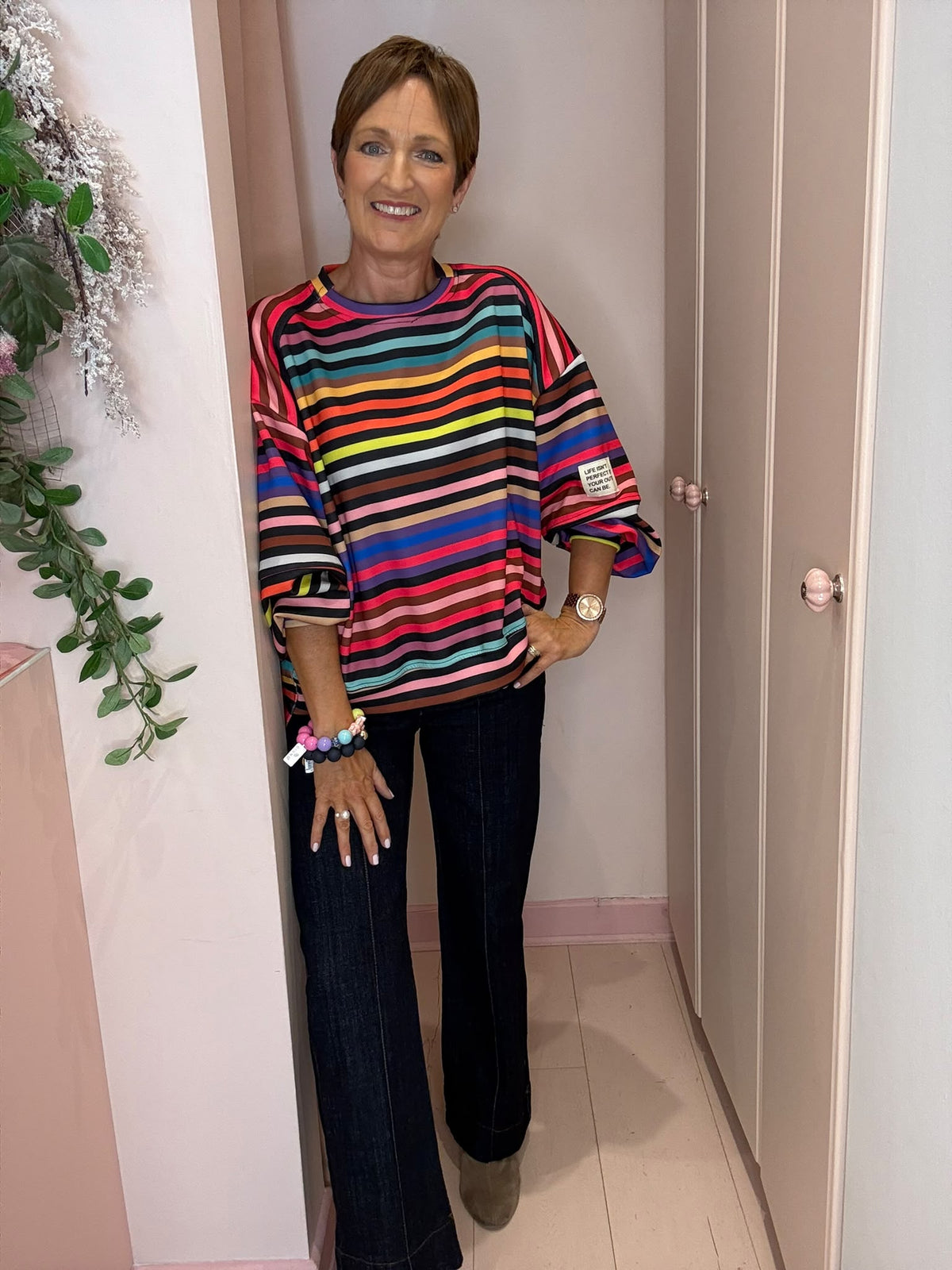 Molly Rainbow Stripe Top-4