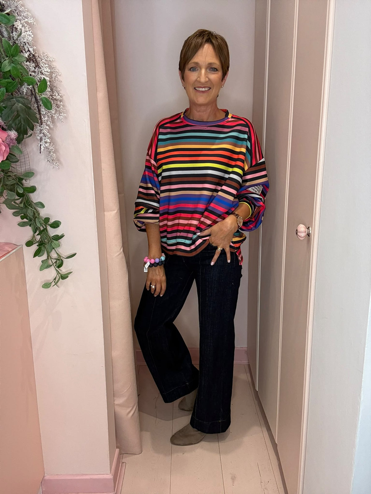Molly Rainbow Stripe Top-5