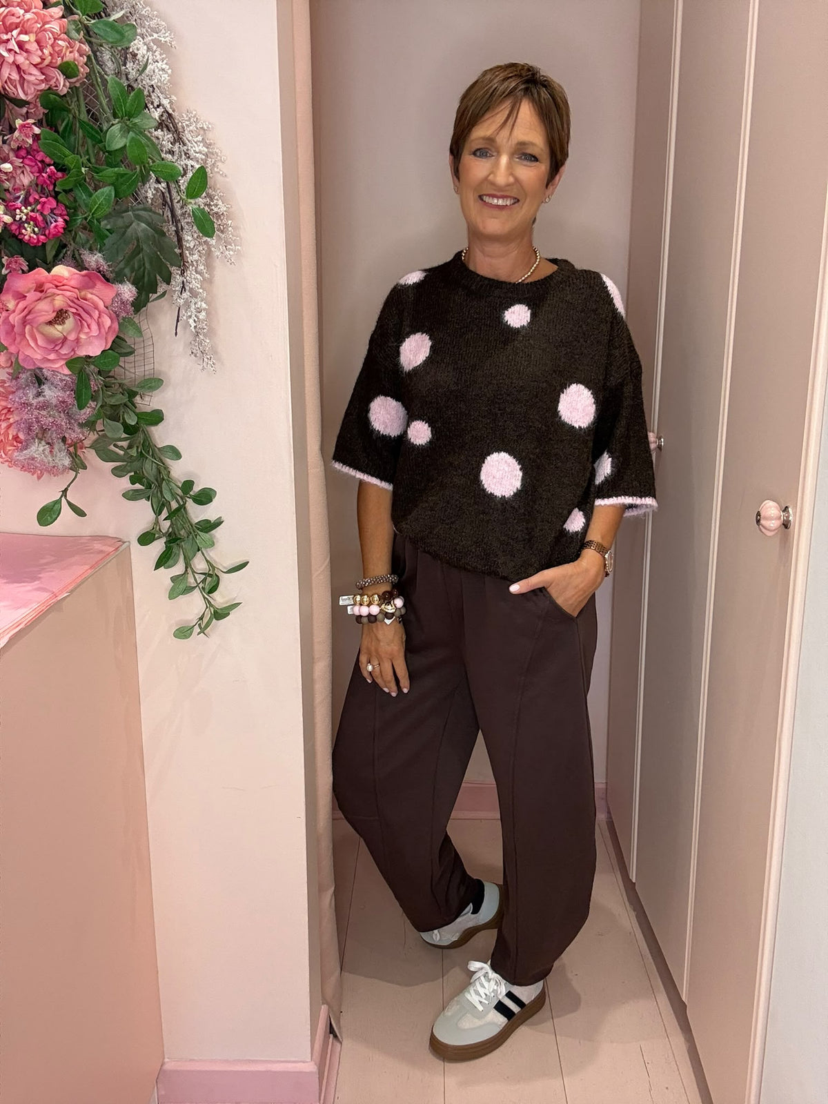 Polka Dot Short Sleeve Knit-9