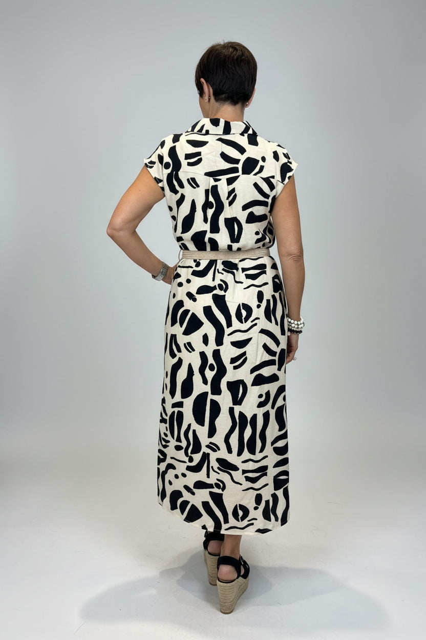 Monochrome Shirt Dress-3